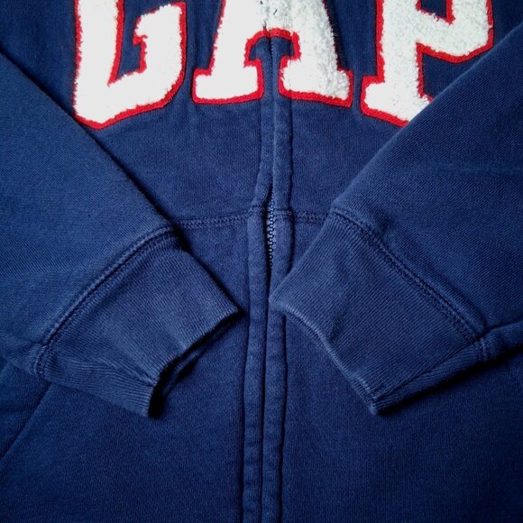 Gap Kids Hooded Sweatshirt Youth Size Medium Blue Full Zip Hoodie Chenille - Picture 10 of 10